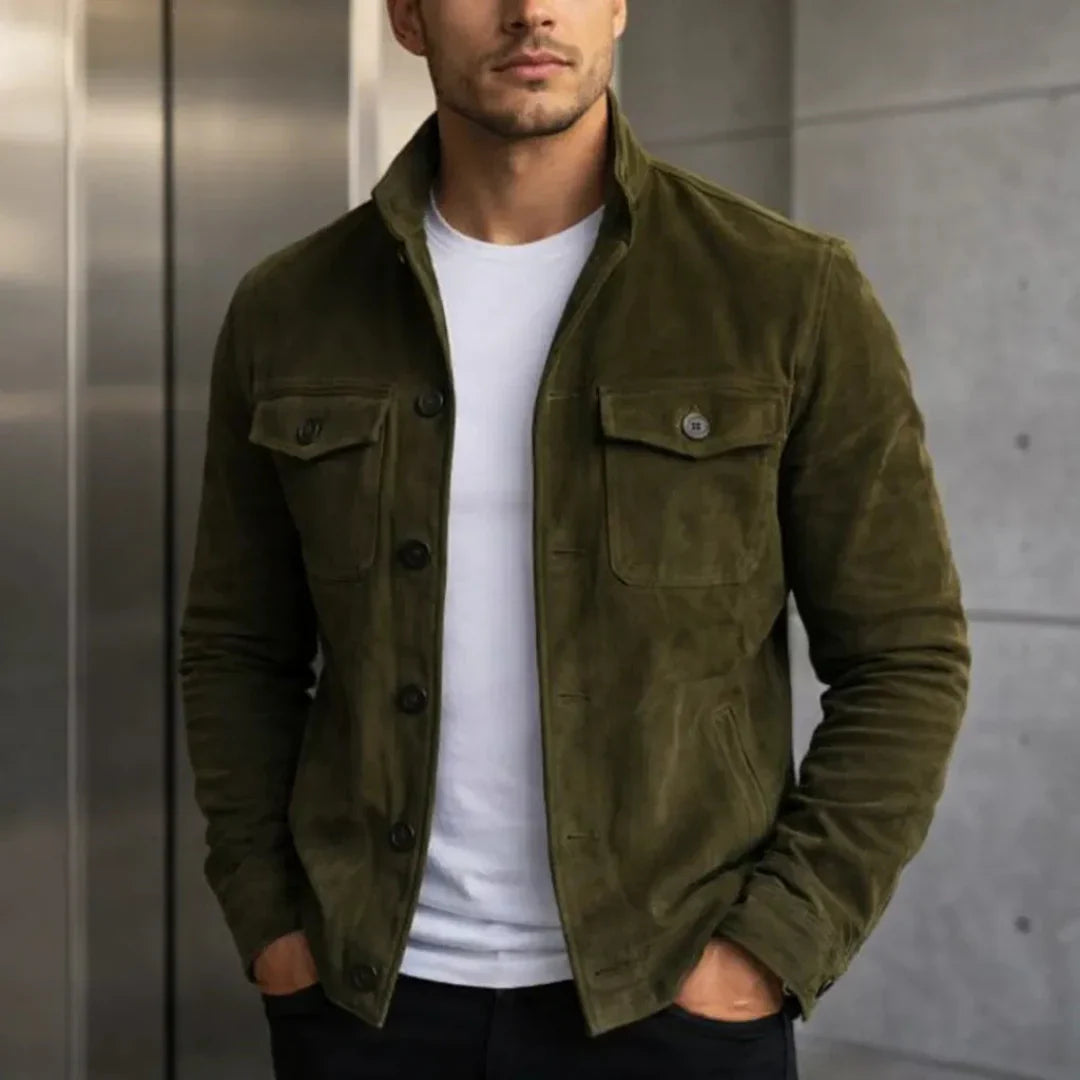 Chaqueta Hombre Inspiración Militar Corte Ajustado