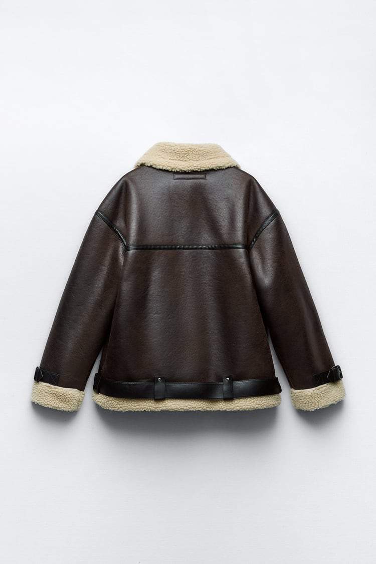 Chaqueta Mujer de Tejido Sintético con Solapa Ajuste Elegante