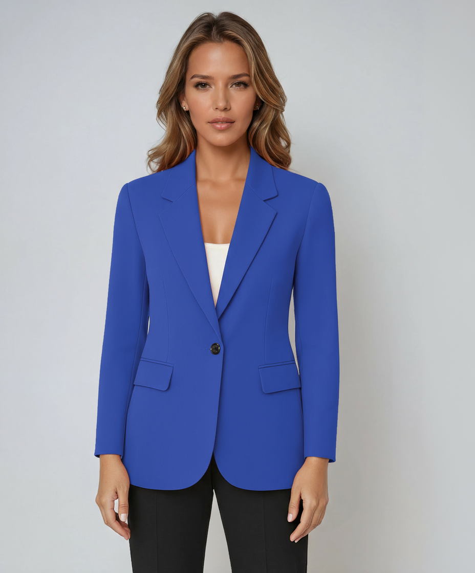 Blazer mujer con cierre de botones y bolsillos funcionales