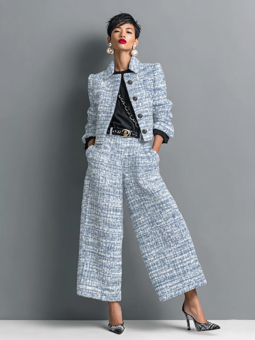 Conjunto Mujer Chaqueta Manga Larga y Pantalones Informales Comodos