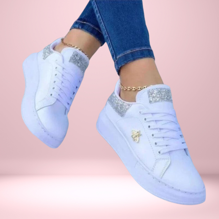 Zapatillas bajas mujer con detalle glitter estilo urbano