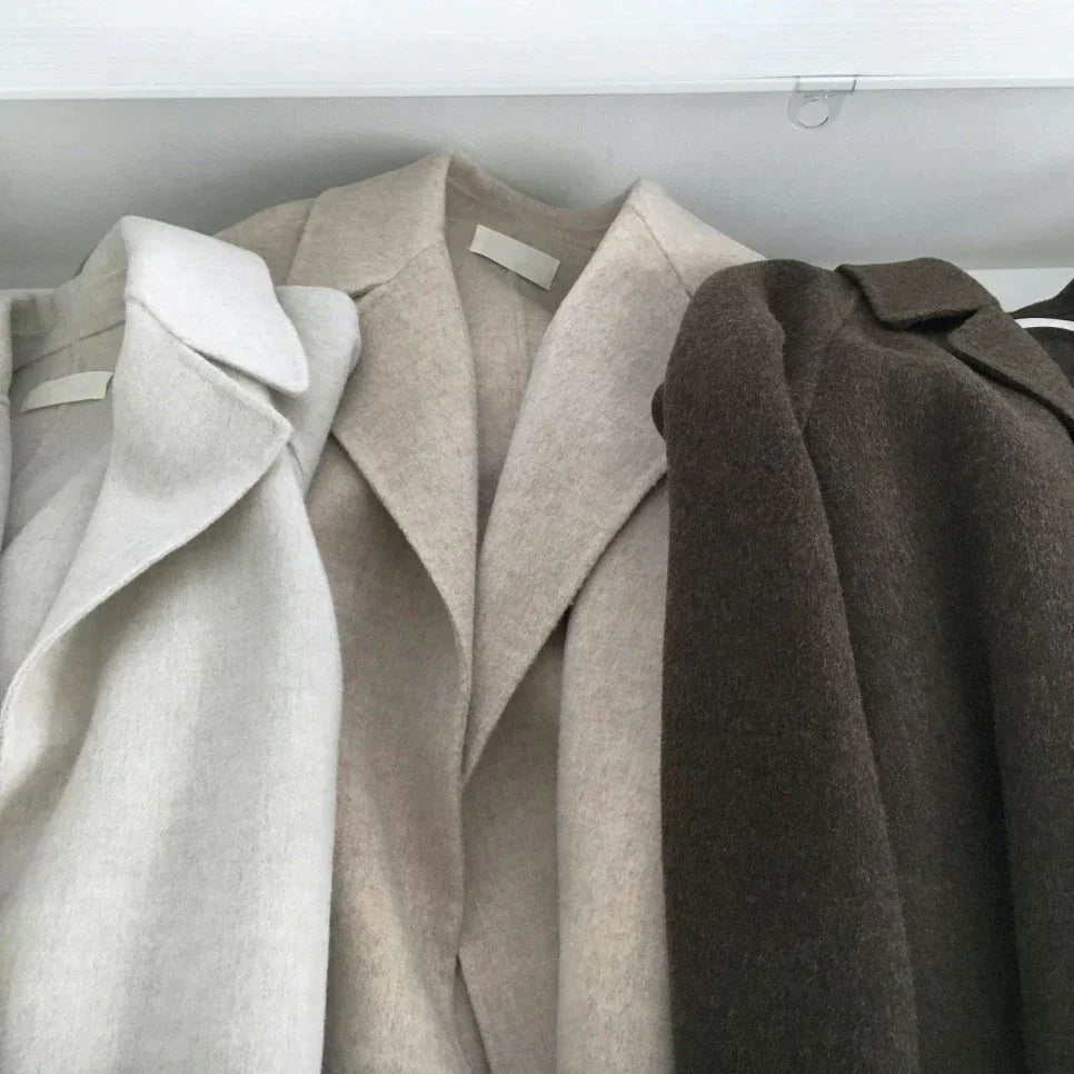 Abrigo Largo Mujer Invierno Ajuste Elegante
