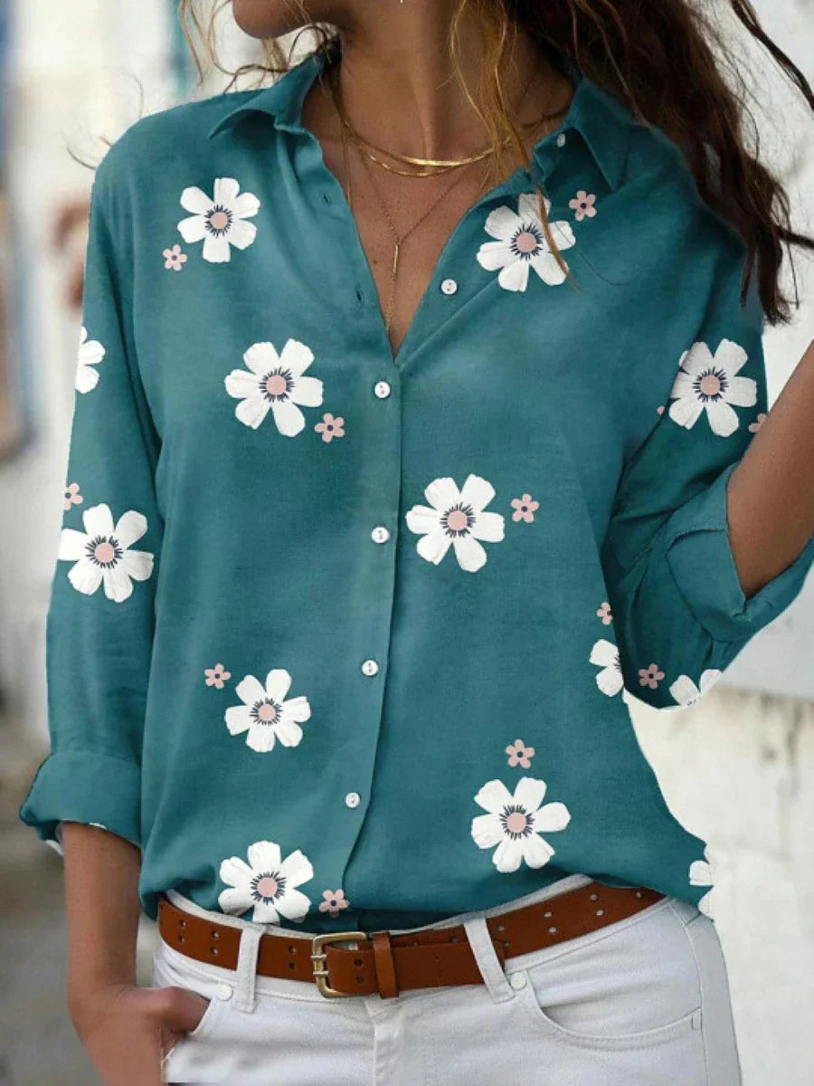 Blusa Mujer Estampado Floral Tela Suave Ajuste Holgado