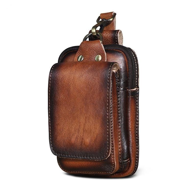 Riñonera Hombre de Cuero Ajustable Compacta