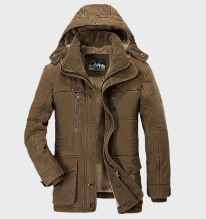 Abrigo Hombre Acolchado Invierno con Capucha Ajuste Regular