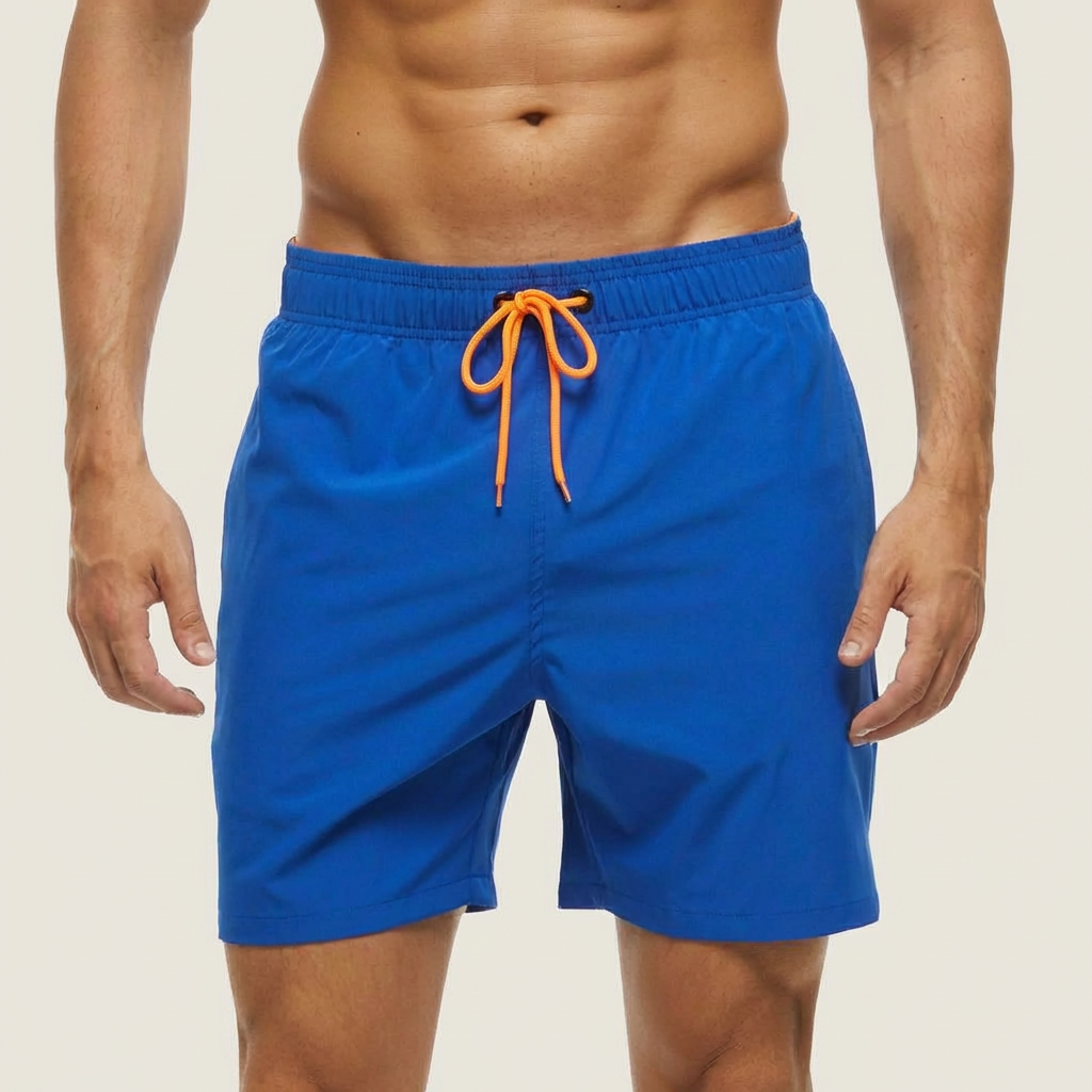 Bañador Shorts Hombre Con Cintura Elástica Cordón Bolsillos Laterales