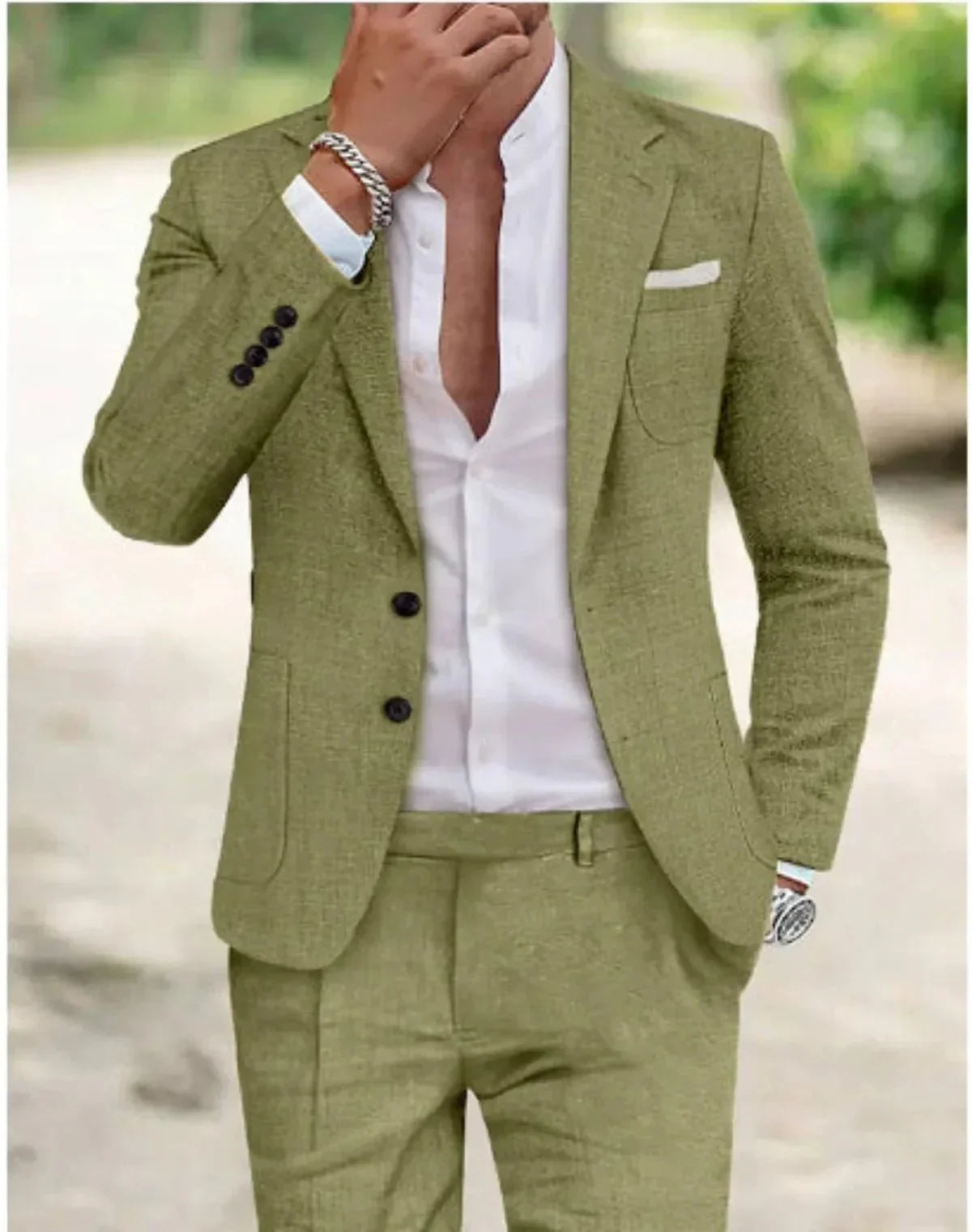 Traje Formal Hombre Diseño Clásico Dos Botones