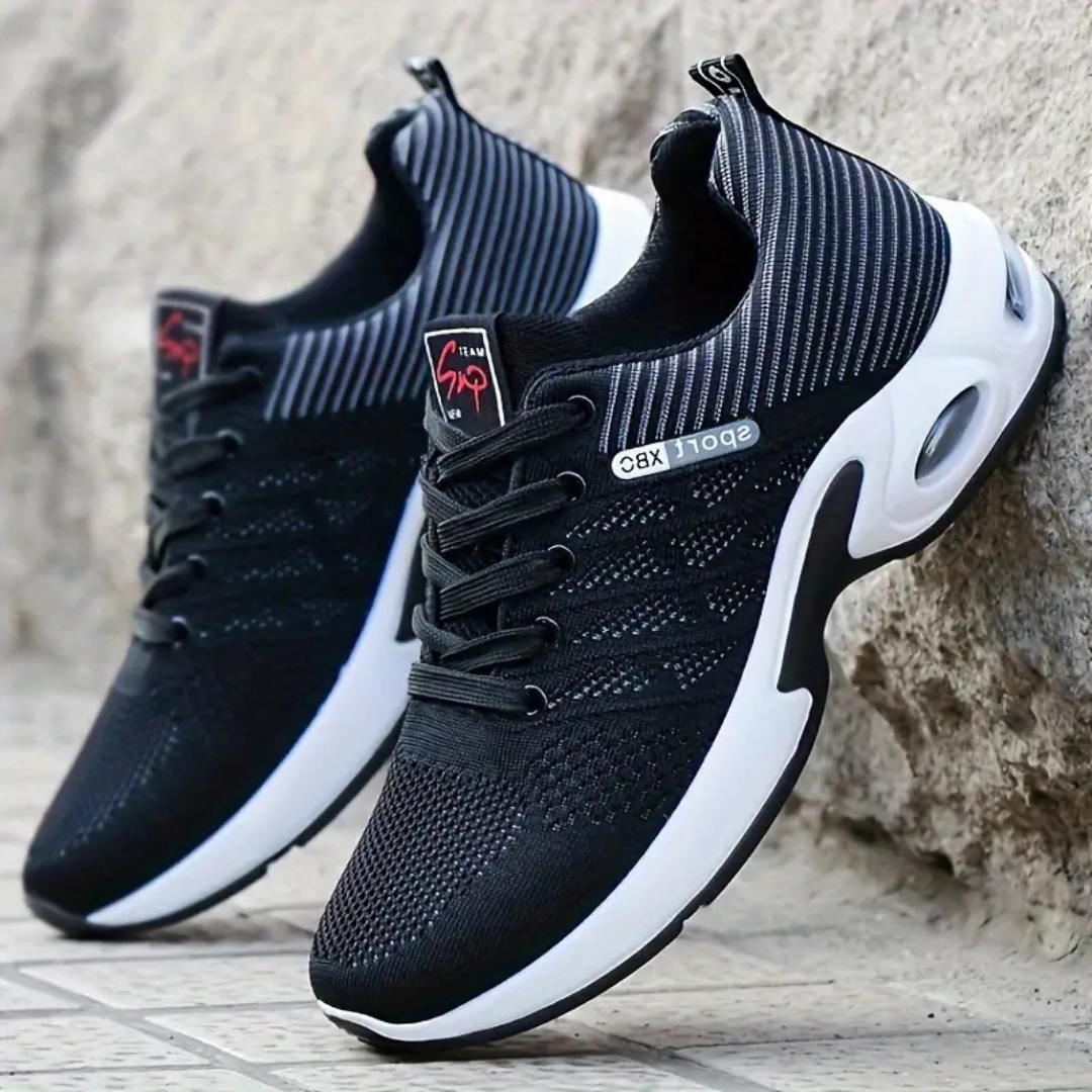Zapatillas Deportivas Hombre Tejido Malla Cordones Suela Gruesa