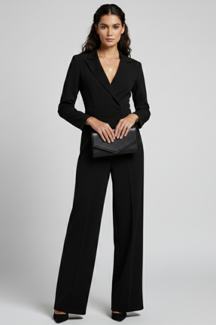 Mono Fiesta Mujer Pierna Ancha Frente Cruzado Elegante
