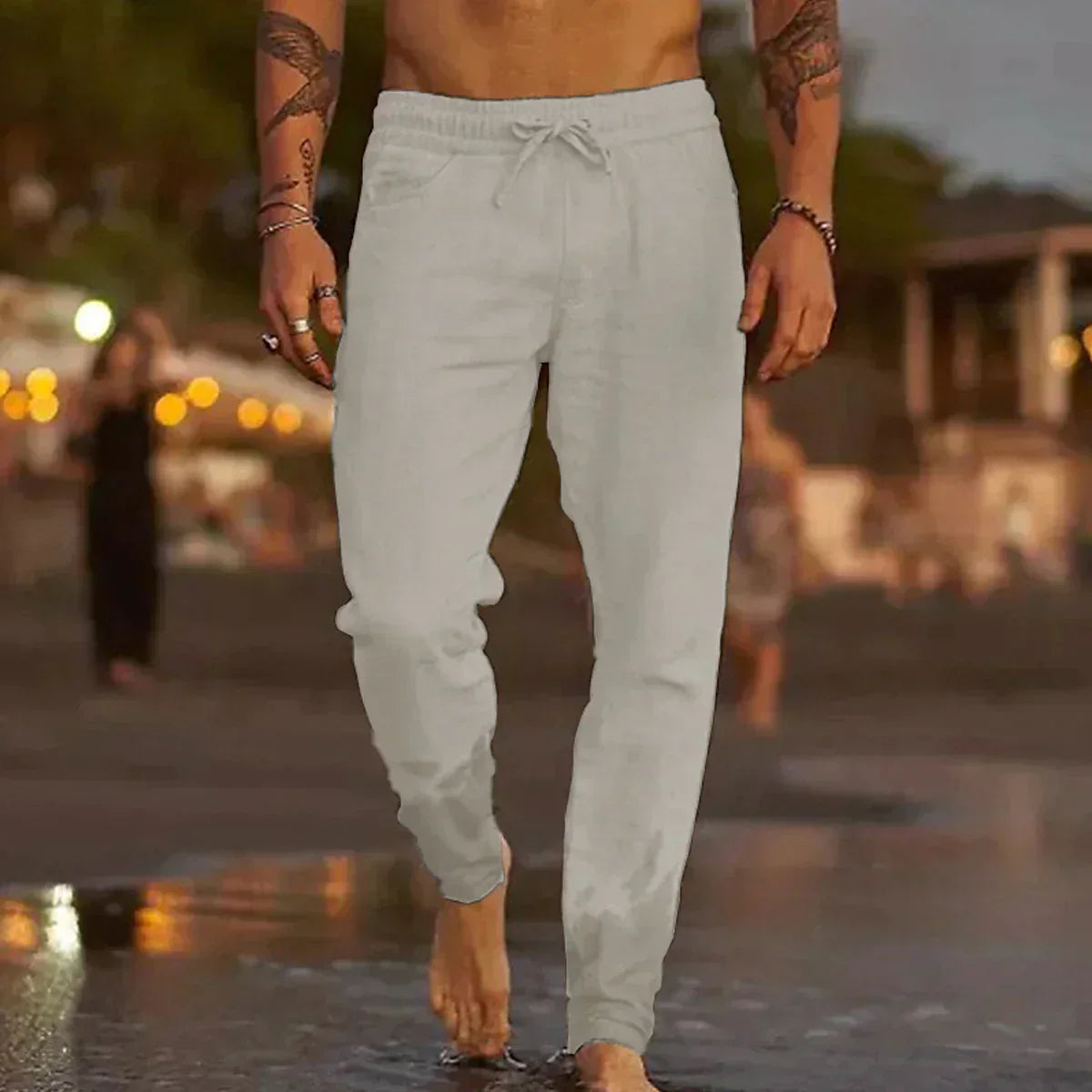 Pantalones Hombre de Lino Playa Ligeros y Versátiles