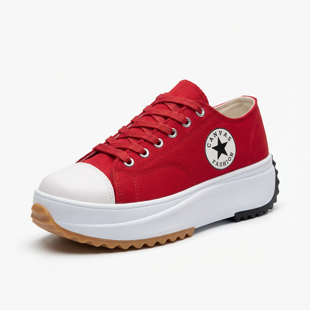Zapatillas Plataforma Mujer con Cordones y Suela Elevada