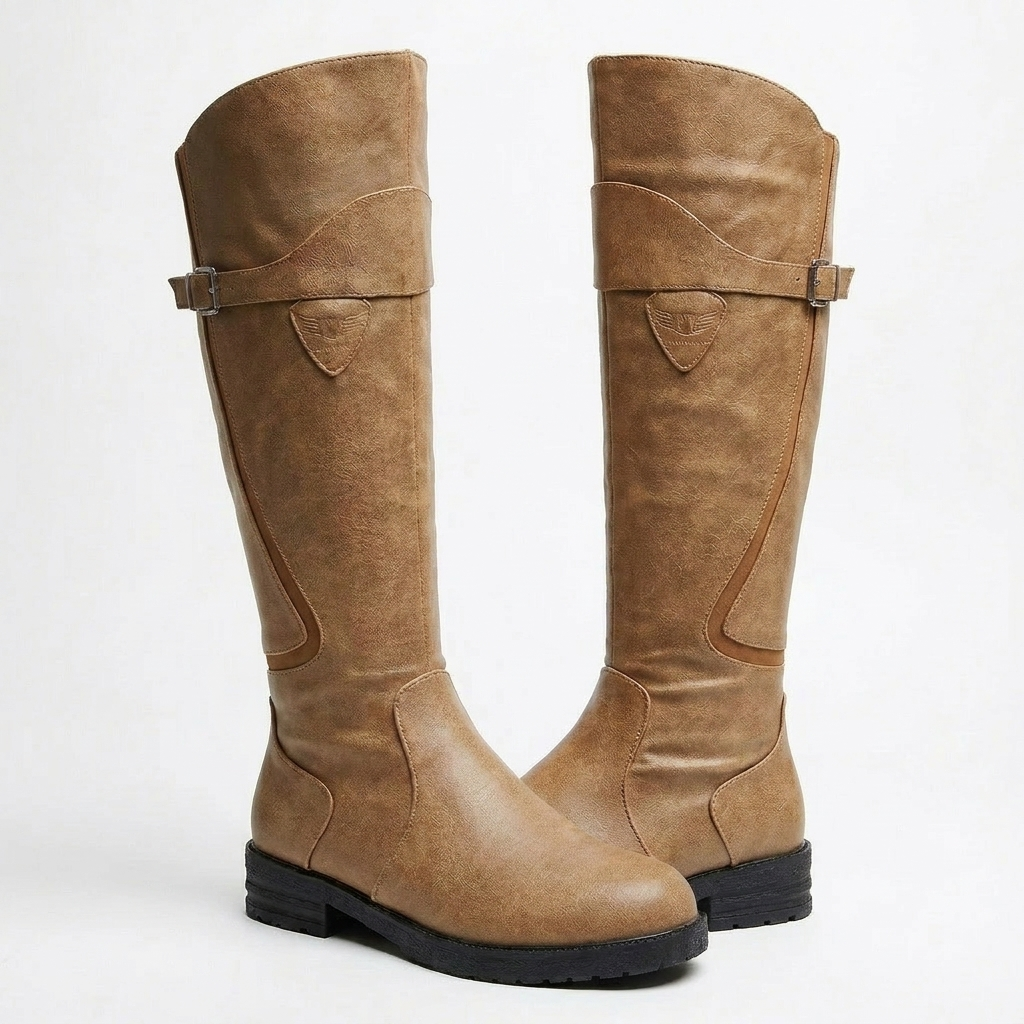 Botas altas mujer de montar con hebilla ajuste hasta la rodilla