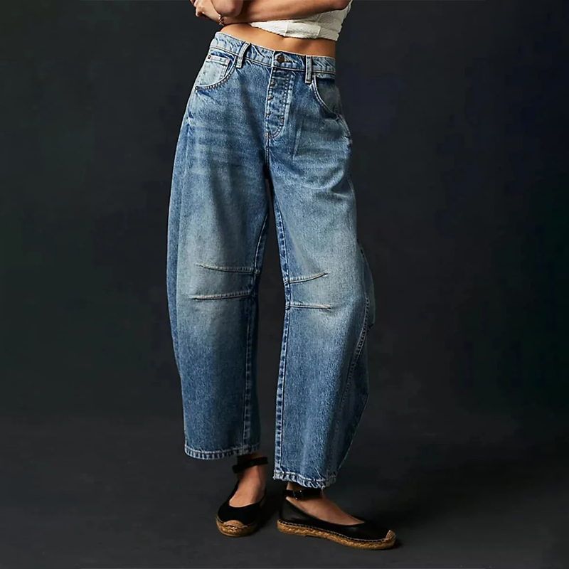 Pantalones vaqueros mujer ancho estilo fluido moderno