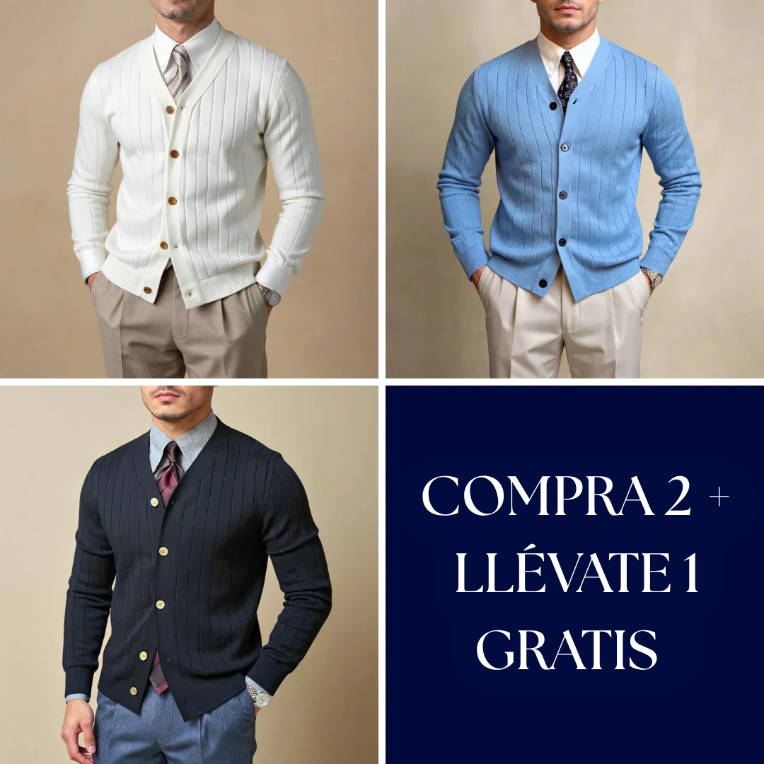 Cárdigan Hombre de Punto Suave Ajuste Clásico