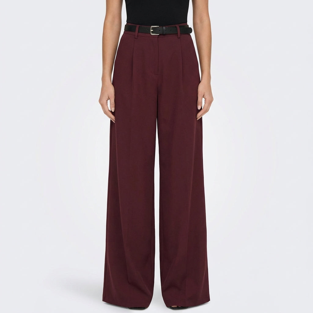 Pantalón Vestir Mujer Talle Alto Pernera Ancha Elegante