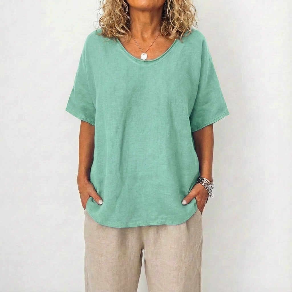 Túnica Mujer Cuello Redondo Corte Amplio Casual