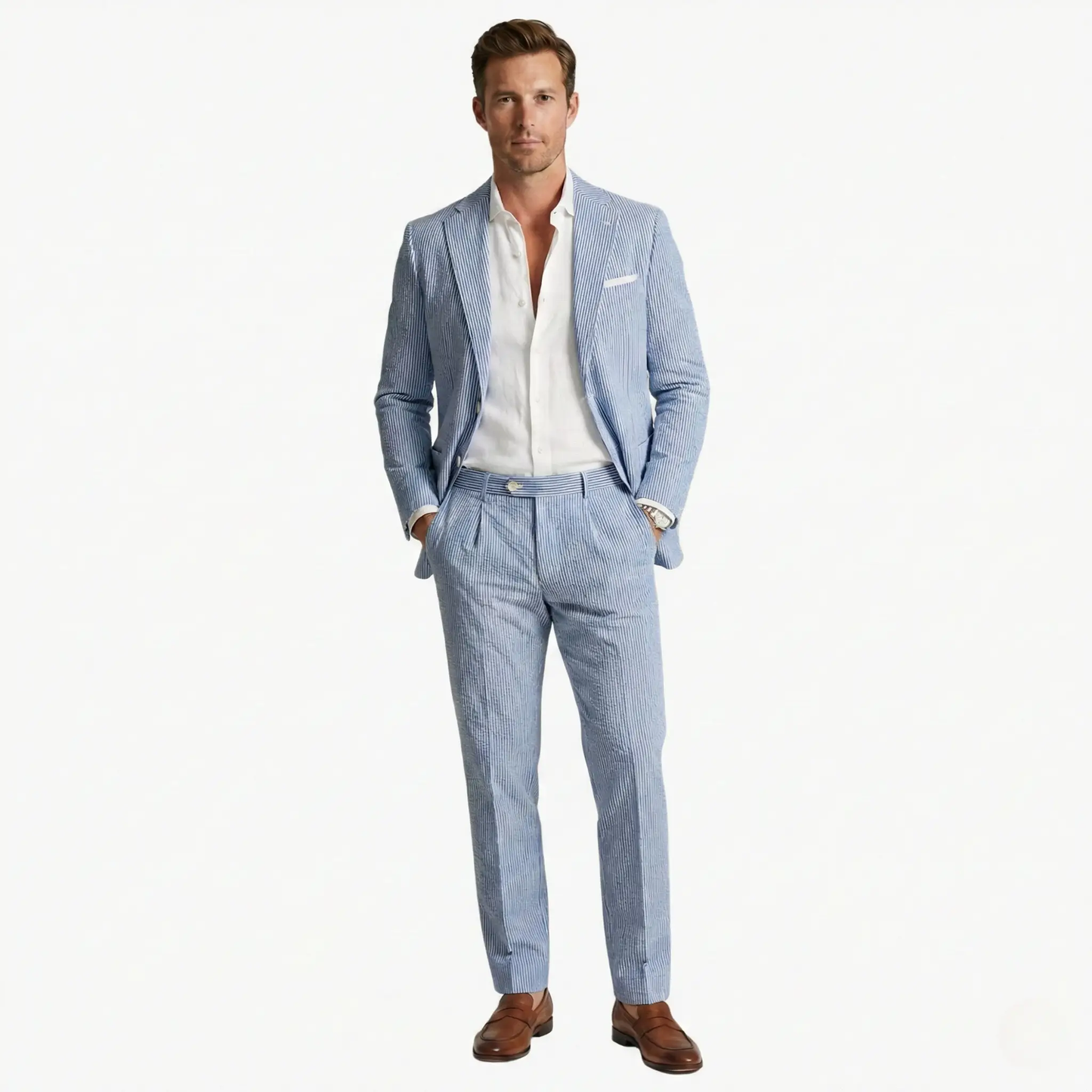 Traje Verano Hombre Dos Piezas Ajuste Clásico