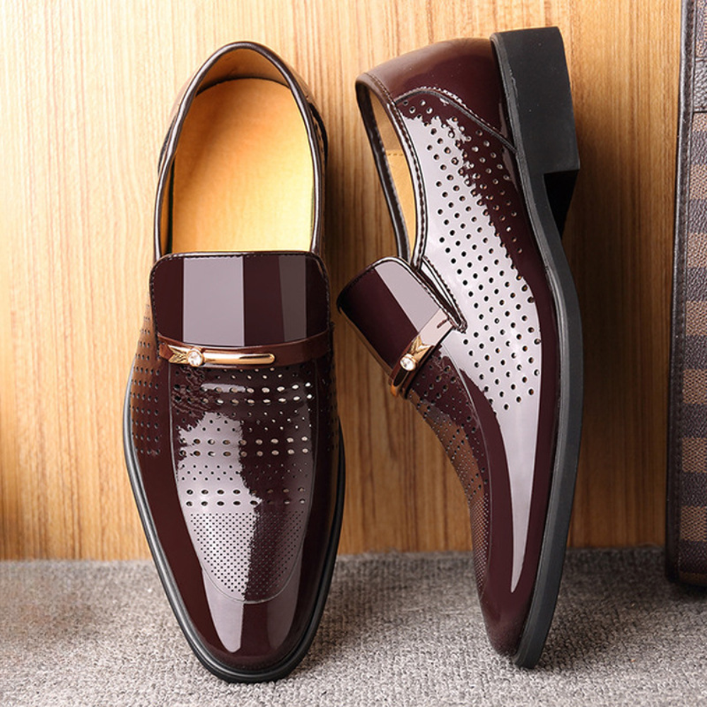 Mocasines Hombre Sintetico Sin Cordones Acabado Brillante