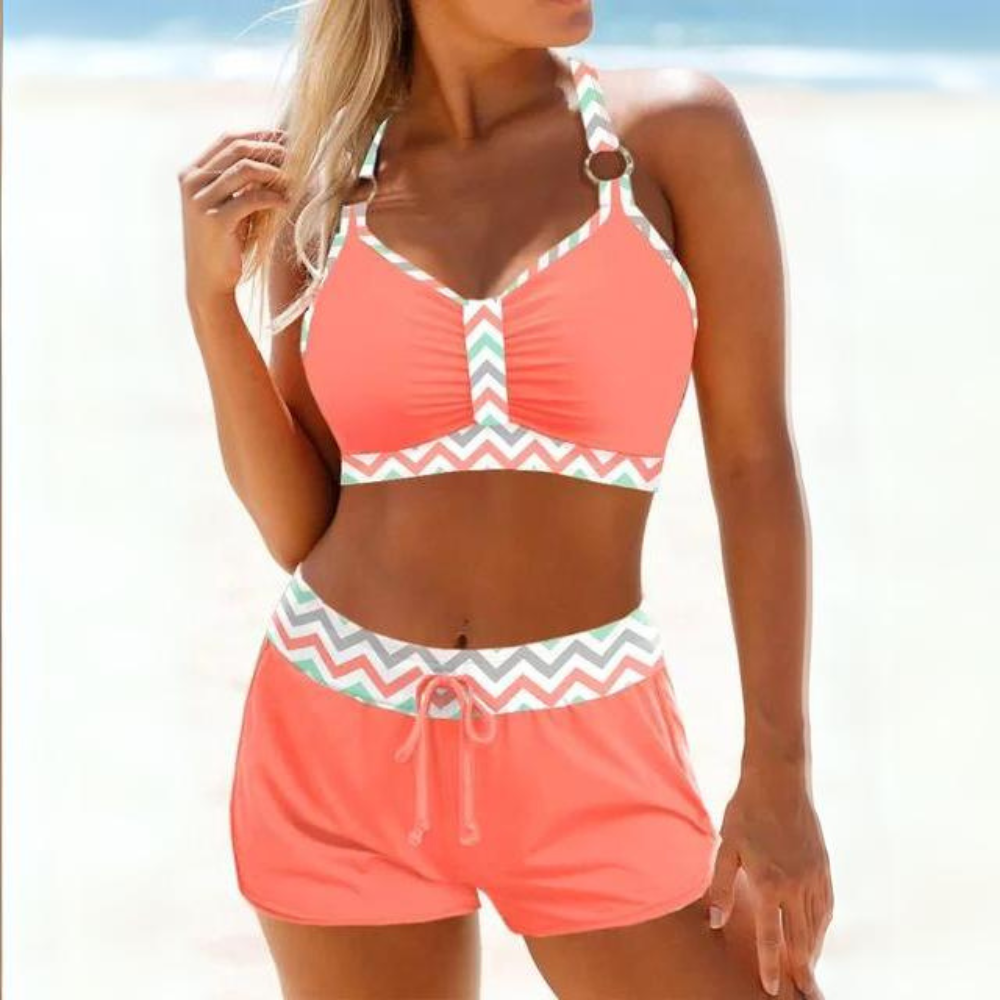 Bikini Mujer con Tirantes y Pantalón Corto Ajustado