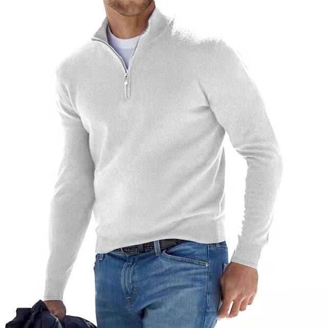 Jersey hombre media cremallera manga larga casual