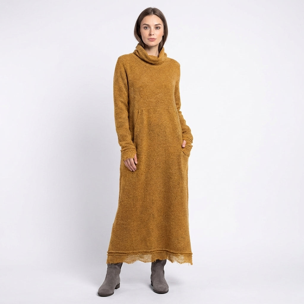 Vestido Largo Mujer de Punto con Bolsillos