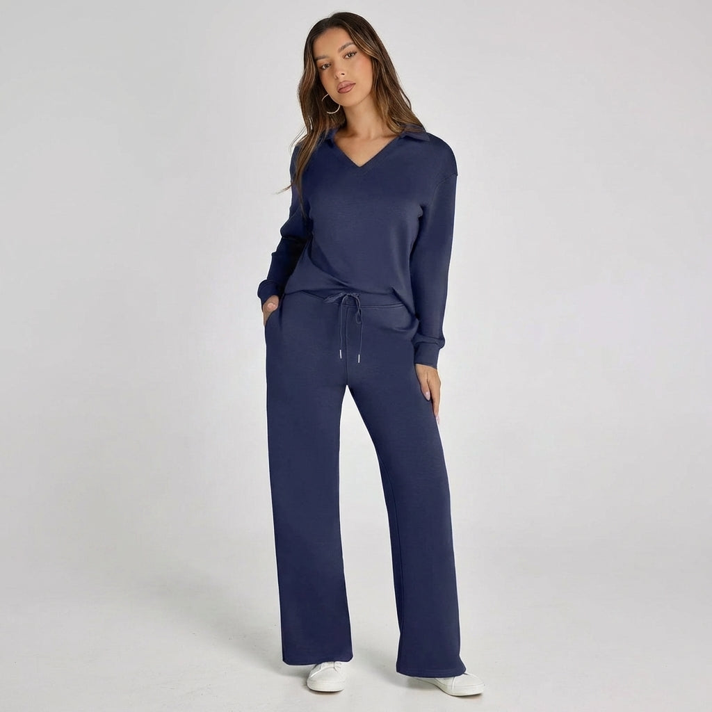 Conjunto Mujer de Punto Cuello Polo Casual