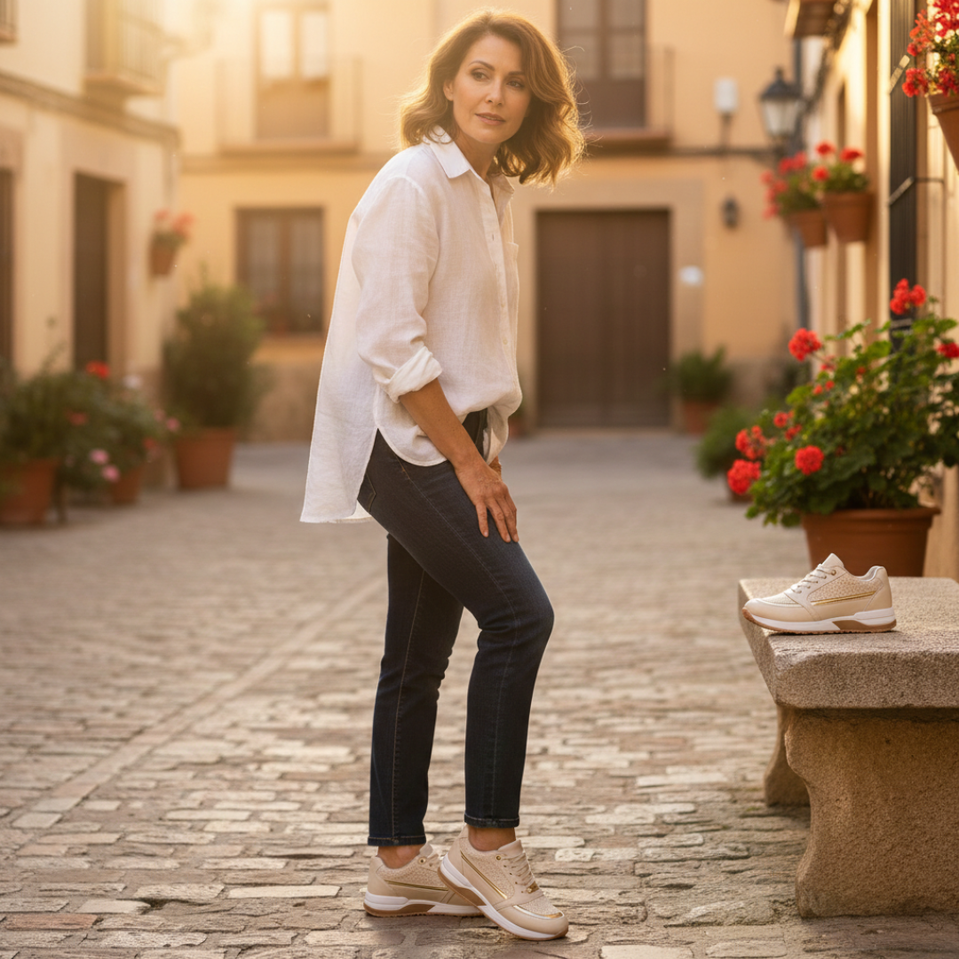 Zapatillas Plataforma Mujer Casual Cordones Paneles Perforados