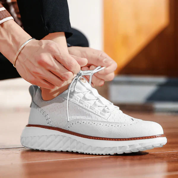 Zapatos Brogue Hombre Cuero Sintético Suela Gruesa Cordones