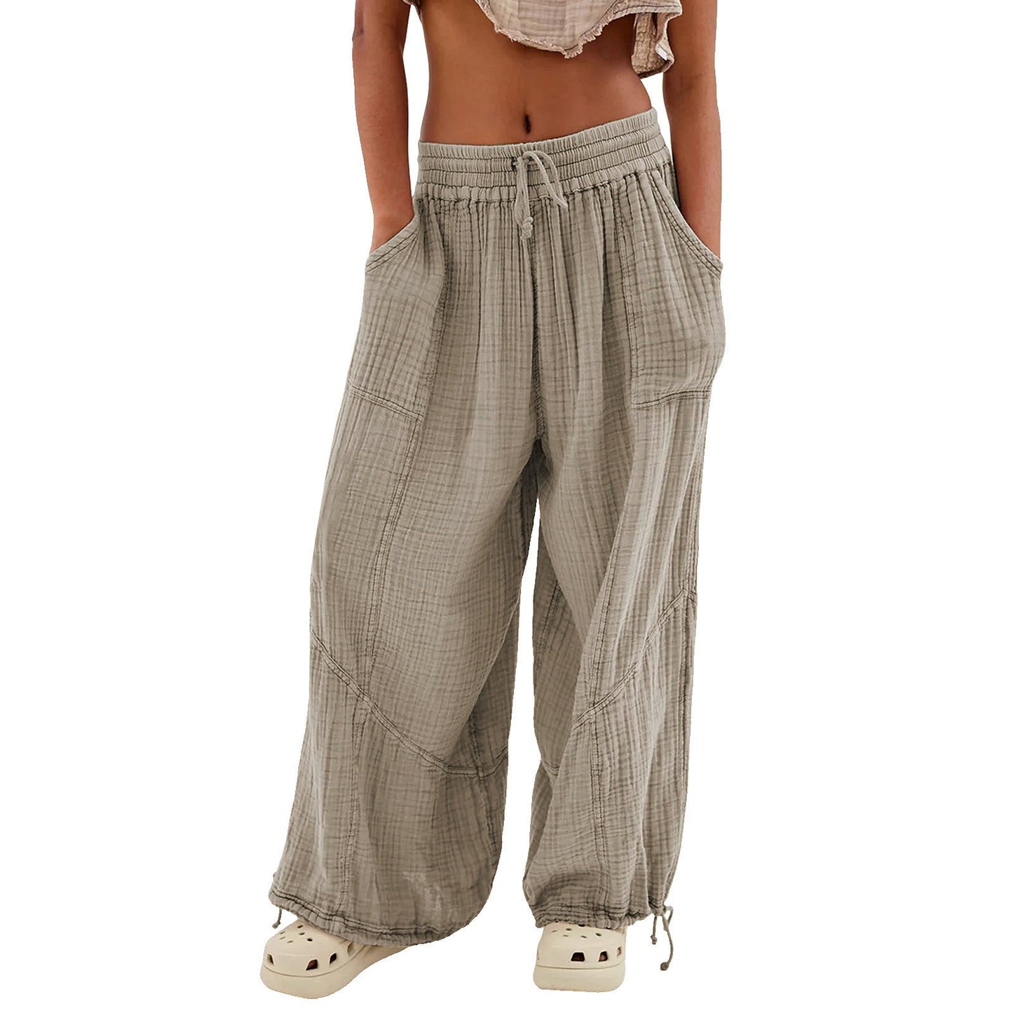 Pantalón Mujer de Tejido Suave Corte Relajado