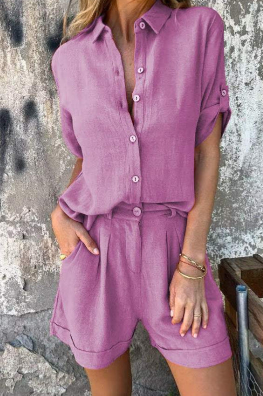 Conjunto Mujer de Dos Piezas Algodón y Pantalón Relajado