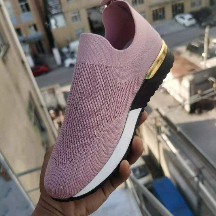 Zapatillas Mujer de Punto Sin Cordones Suela Acolchada Flexibles