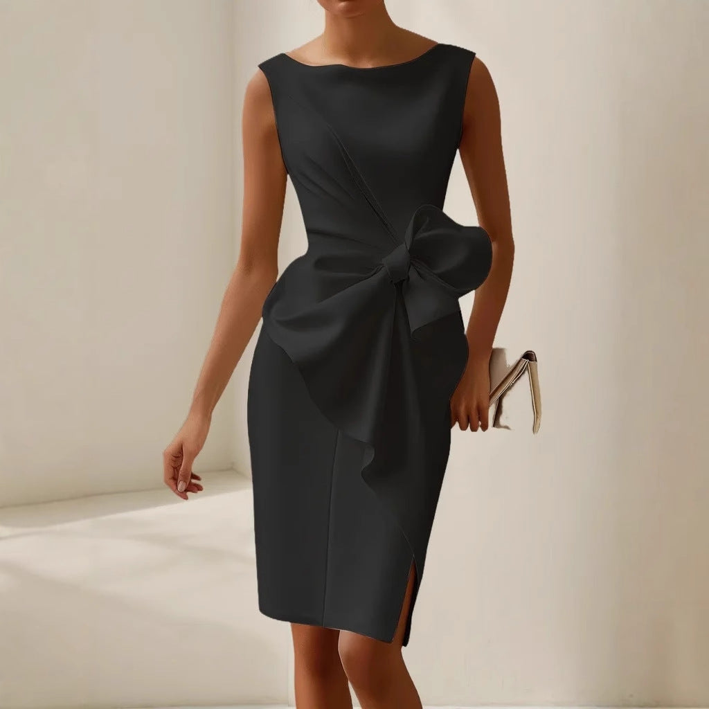 Vestido Elegante Mujer Sin Mangas Ajuste Slim