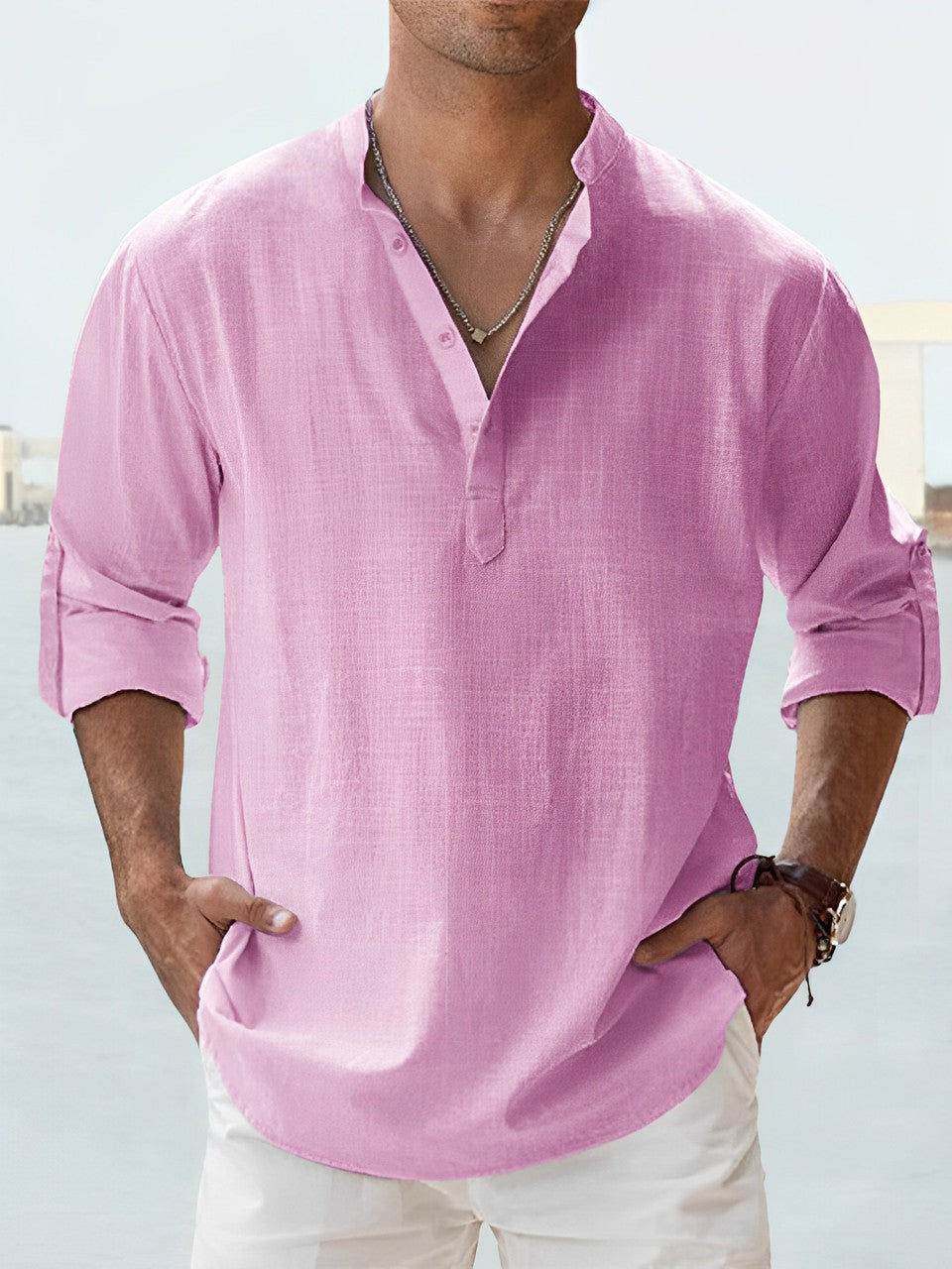 Camisa Hombre de Lino Ajuste Clásico