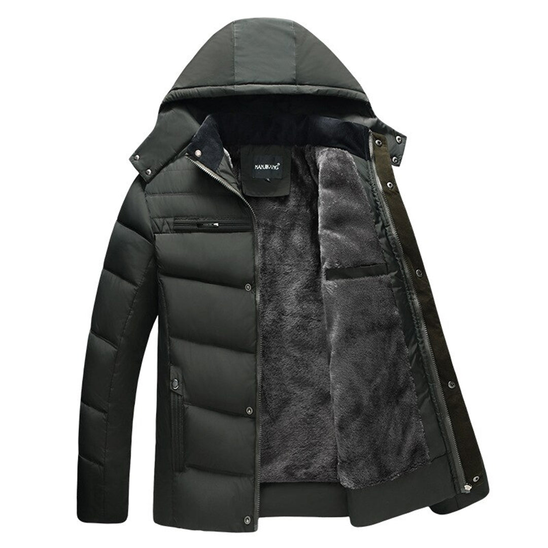 Abrigo Puffer Hombre Acolchado con Capucha