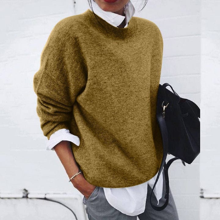 Jersey Mujer de Punto Suave Cuello Redondo