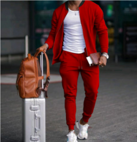 Conjunto Hombre de Chaqueta y Joggers Ajustados para Viaje