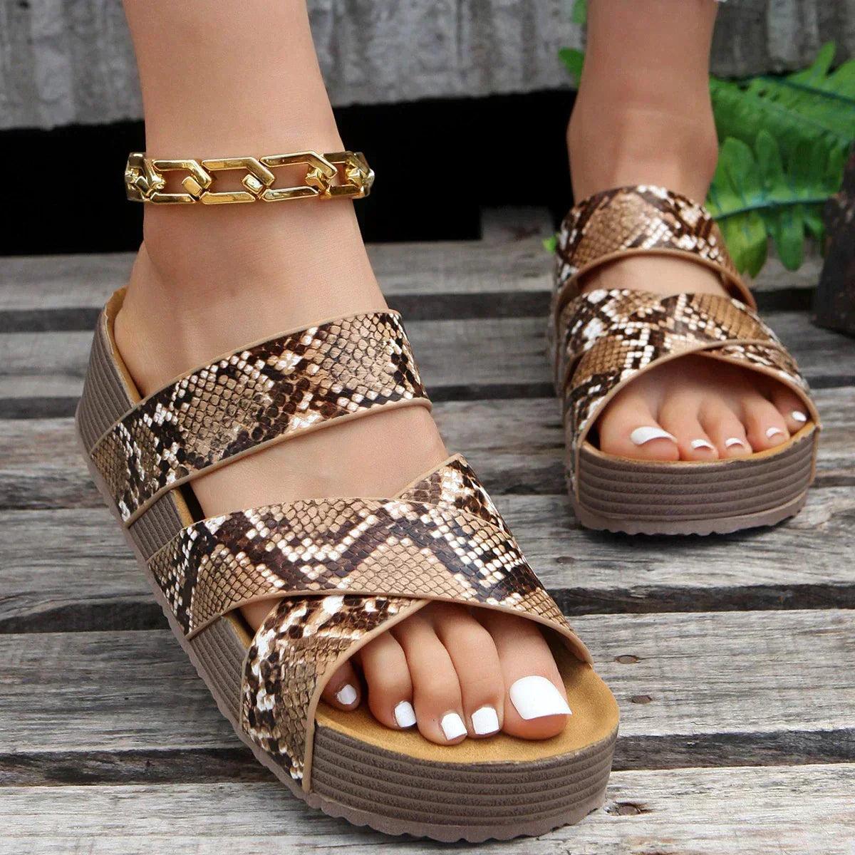 Sandalias Mujer Ortopédicas Tiras Cruzadas Estilo Cómodo