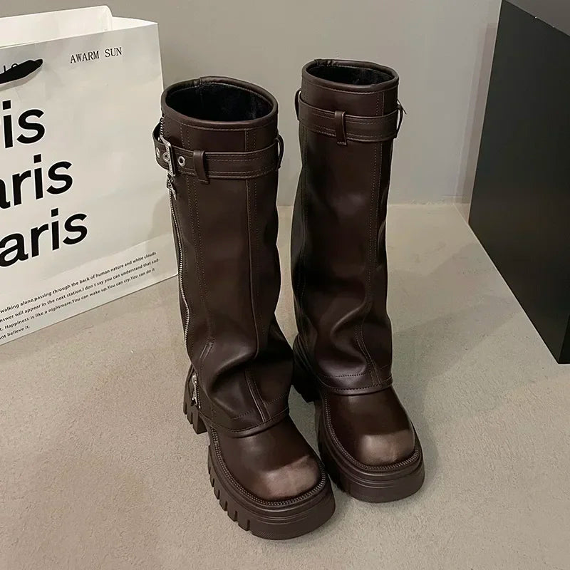 Botas Mujer Elegantes y Robusta Diseño Clásico