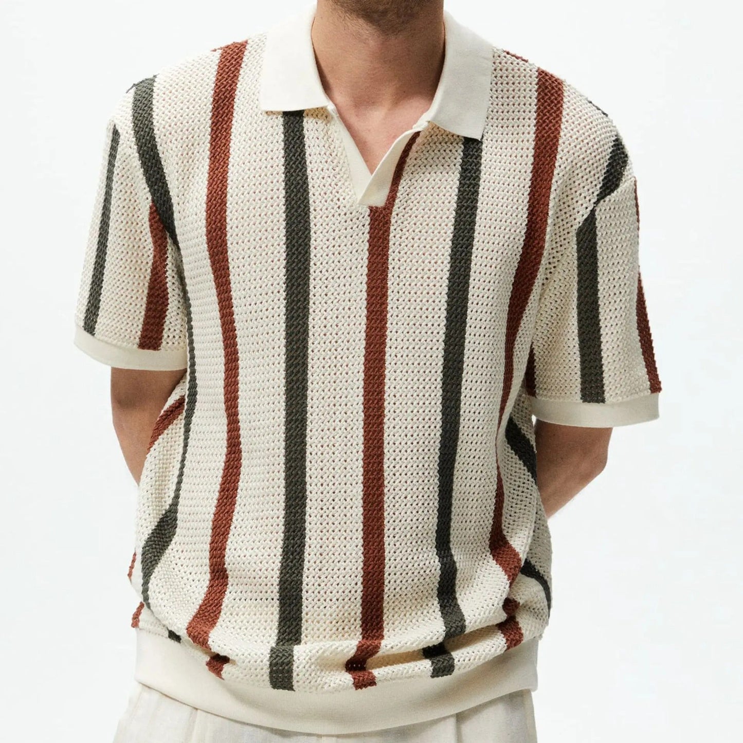 Polo Hombre Algodón Texturizado Estilo Casual