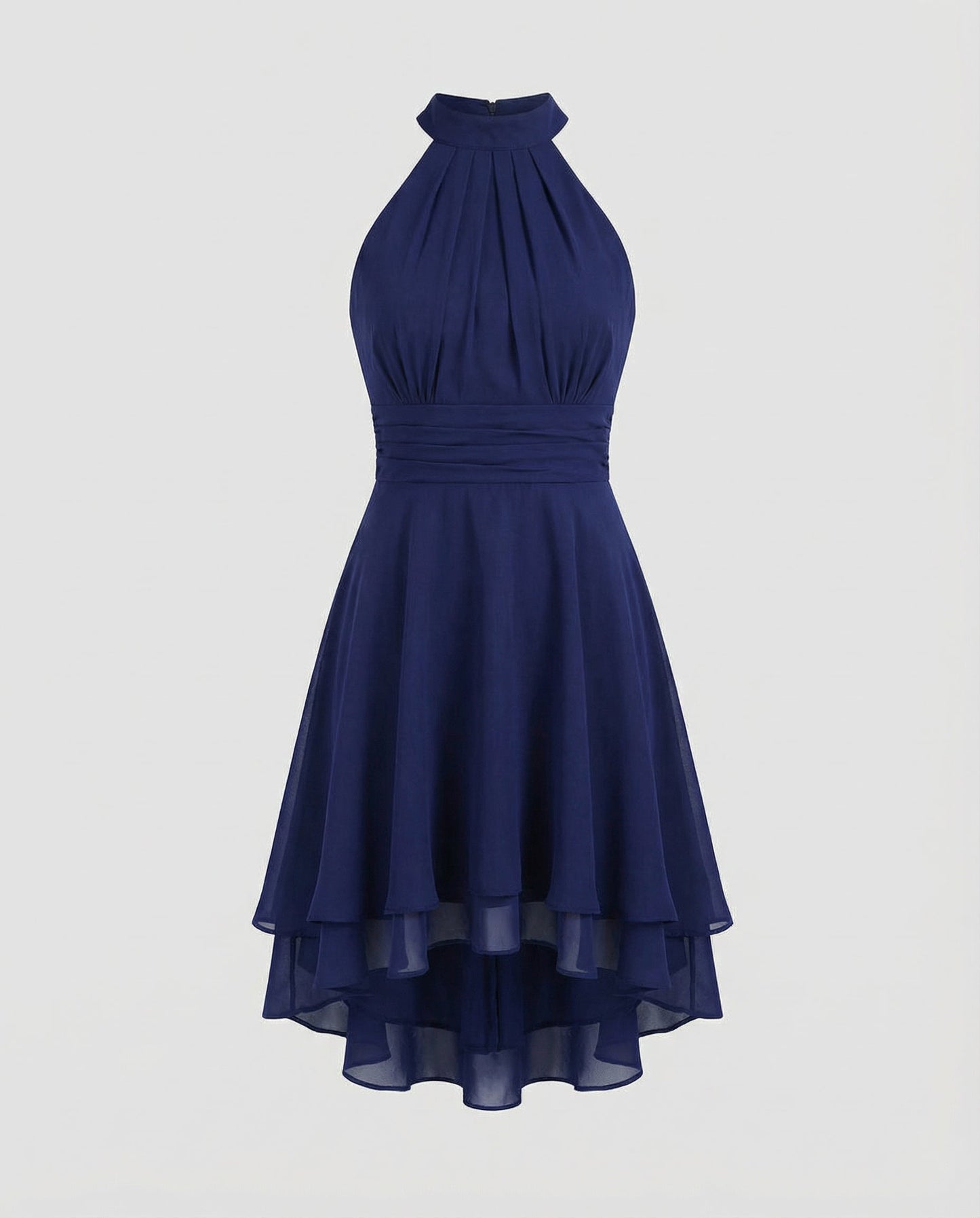 Vestido mini Mujer con cuello halter y falda acampanada
