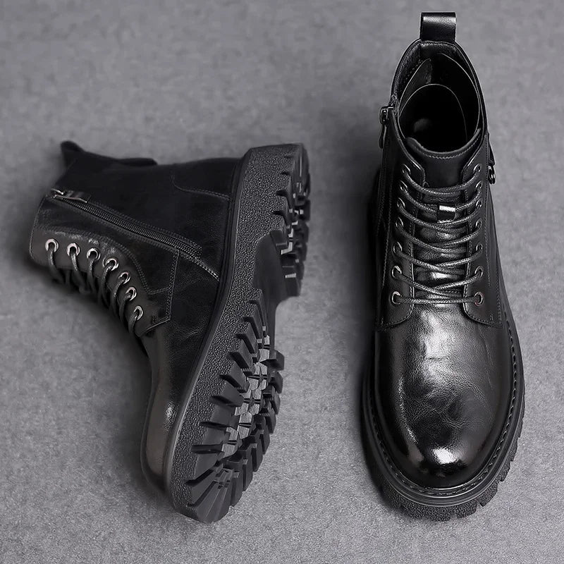 Botines hombre de piel con cordones estilo oficina elegante