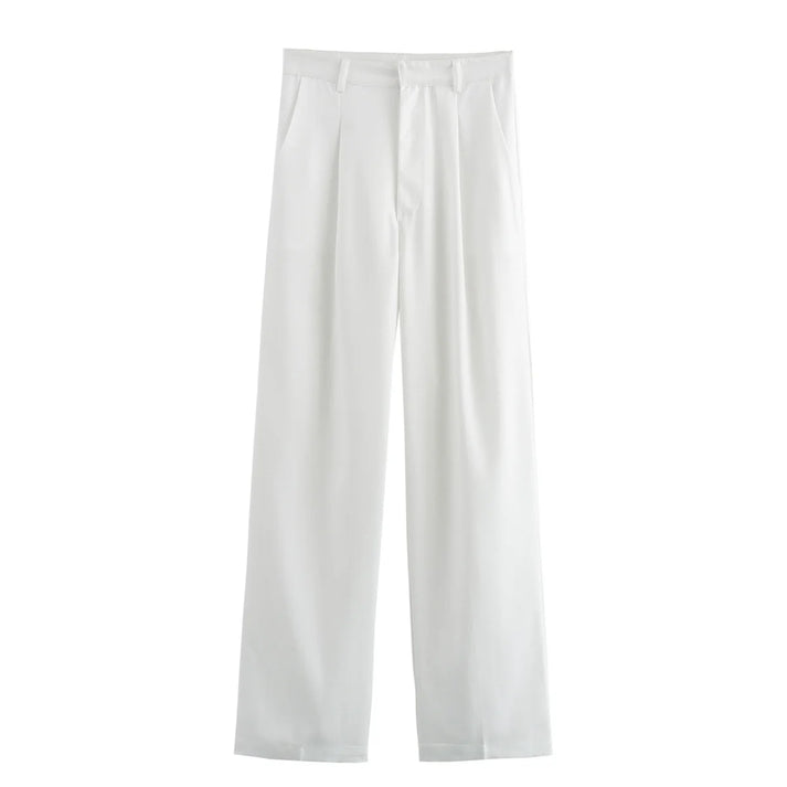 Conjunto Mujer Chaqueta y Pantalón Pierna Ancha Elegante
