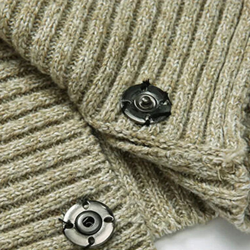 Chaqueta de punto hombre cuello chal estilo sastrería clásica