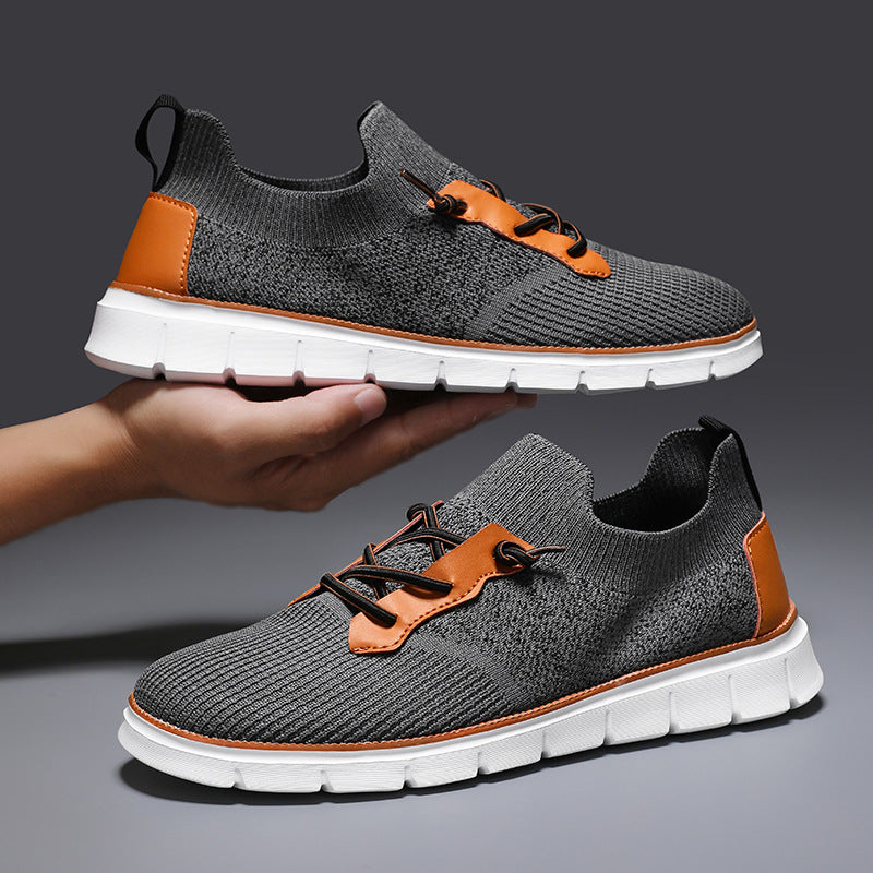 Zapatillas deportivas hombre malla transpirable suela goma cordones