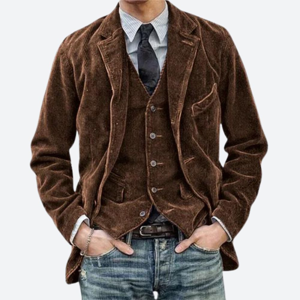 Chaqueta Hombre de Pana Robusta con Bolsillos