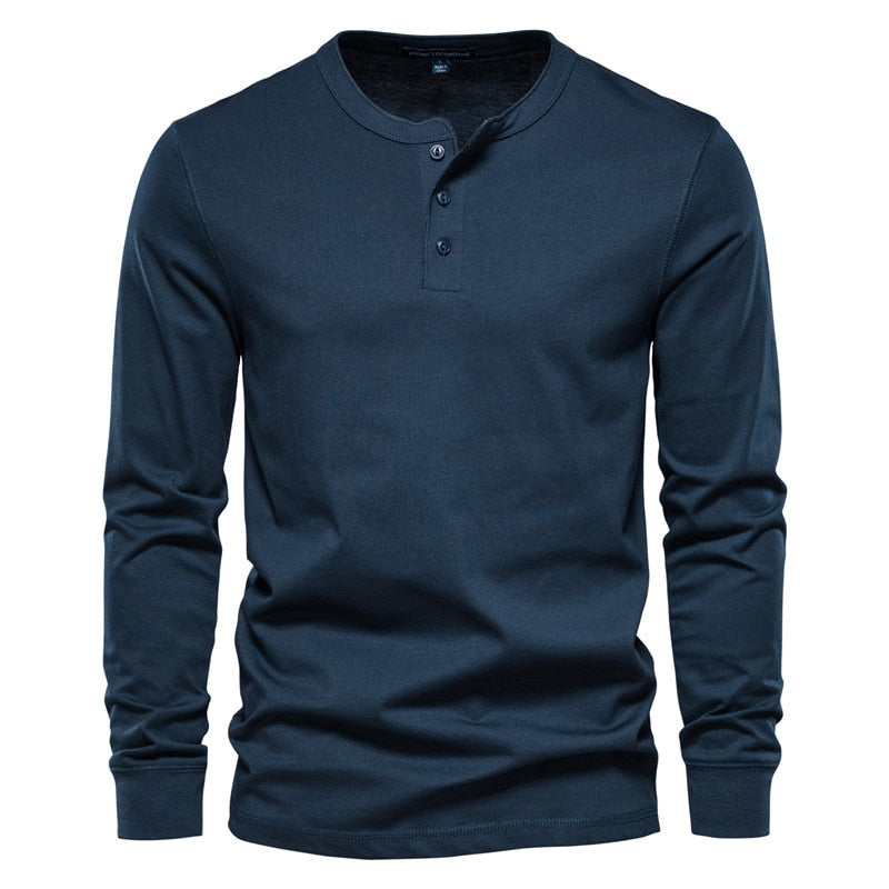 Camisa casual hombre manga larga algodón