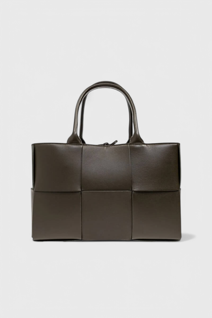 Bolso shopper mujer cuero vegano tejido grande