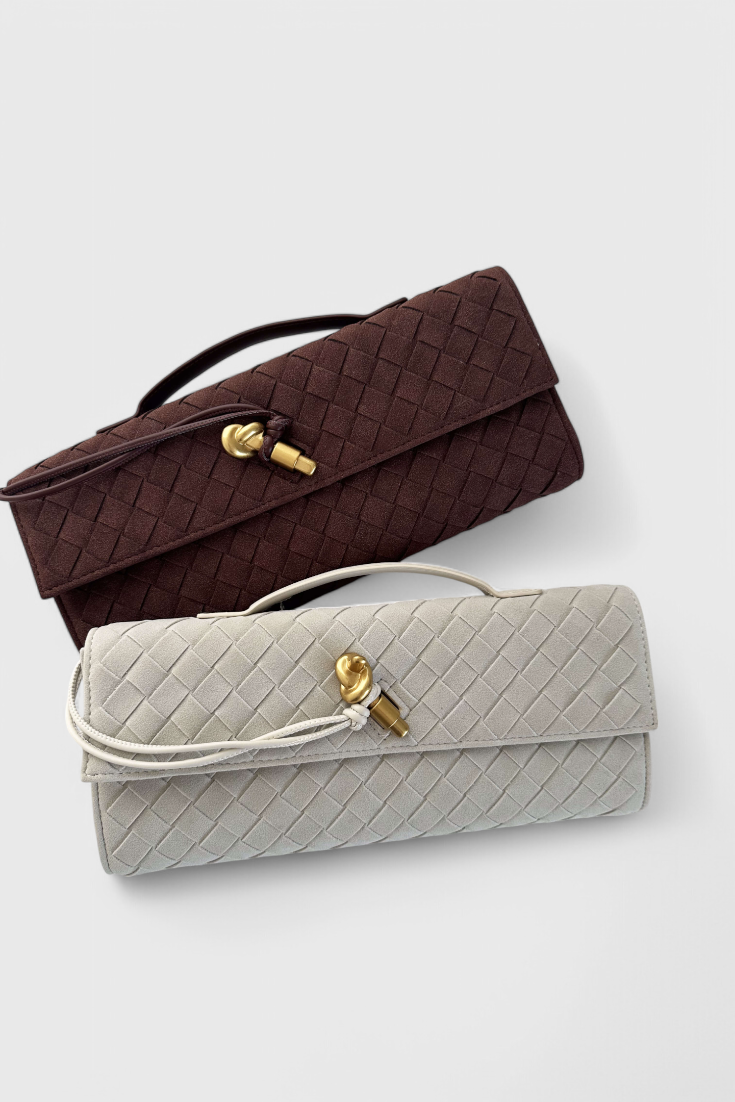 Bolso de hombro mujer de ante clásico con detalle elegante