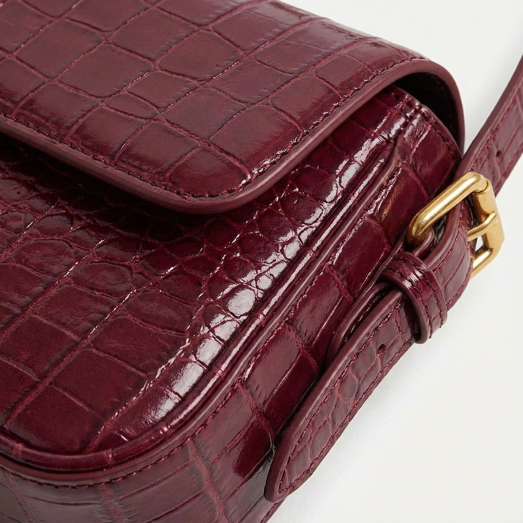 Bolso Baguette Mujer Efecto Cocodrilo Elegante
