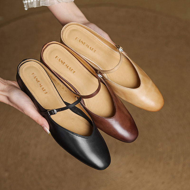 Zapatos Mary Jane Mujer Cuero Sintético Punta Cuadrada Hebilla